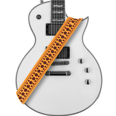 AMUMU Polka Dots Guitar Strap Yellow Polyester Cotton -PC13P-YL